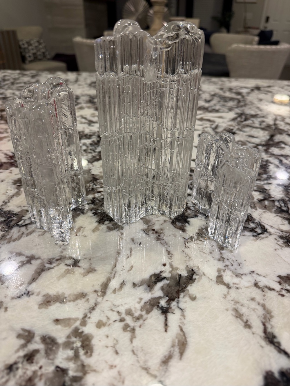 Clear Glass Trio Sculptures - Home Accents